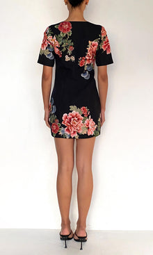 Hemant And Nandita | Rani Linen Cotton Mini Dress | Black