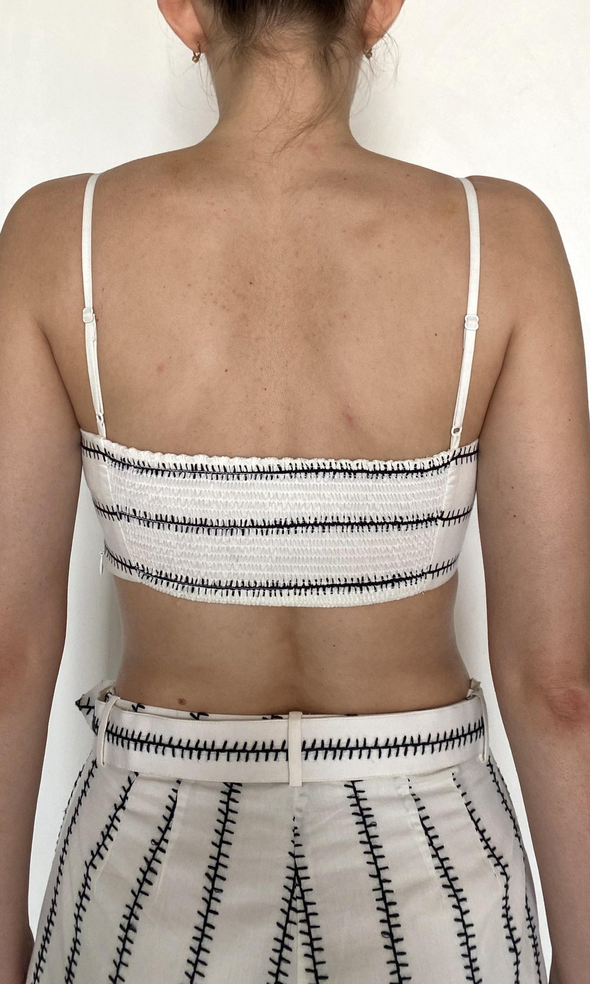 Hemant And Nandita | Rekh Organza Bandeau | White