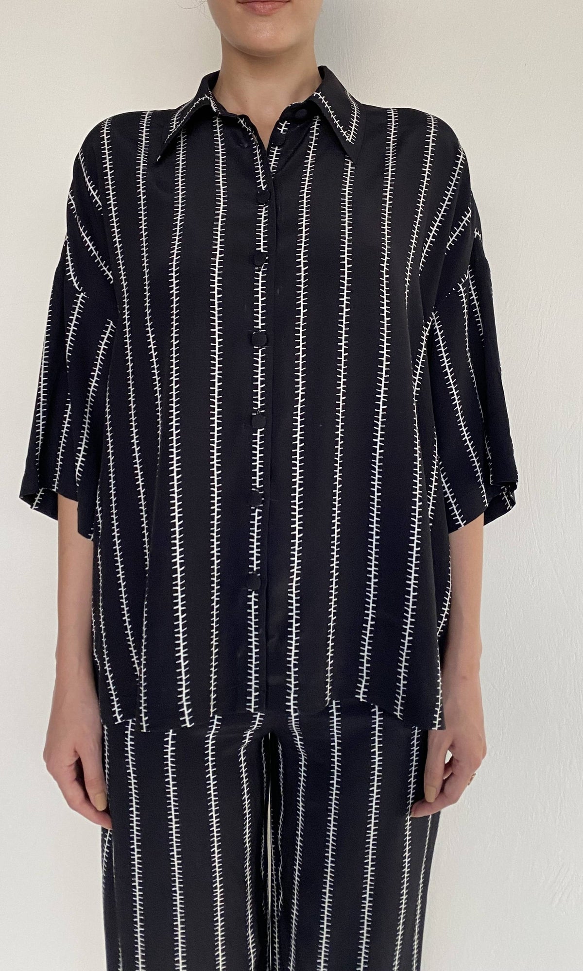 Womens | Rekh Viscose Heavy Crepe Oversized Shirt | Black