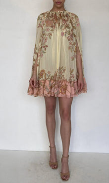 Hemant And Nandita | Riah Flat Chiffon Mini Cape With Slip | Printed