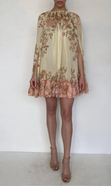 Hemant And Nandita | Riah Flat Chiffon Mini Cape With Slip | Printed
