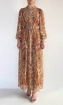 Hemant And Nandita | Rida Viscose Georgette Lurex Maxi Dress | Multi