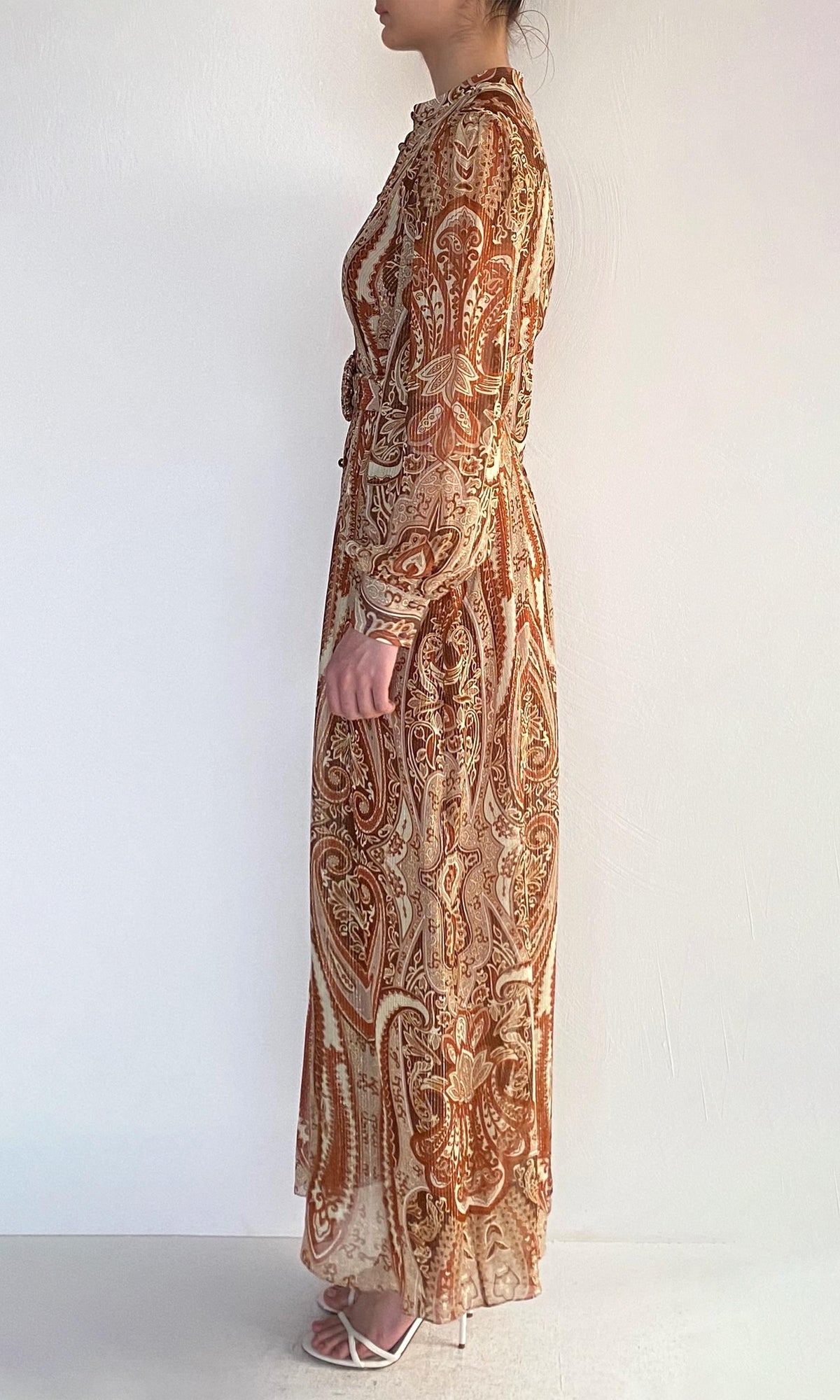 Hemant And Nandita | Rida Viscose Georgette Lurex Maxi Dress | Multi