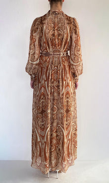 Hemant And Nandita | Rida Viscose Georgette Lurex Maxi Dress | Multi