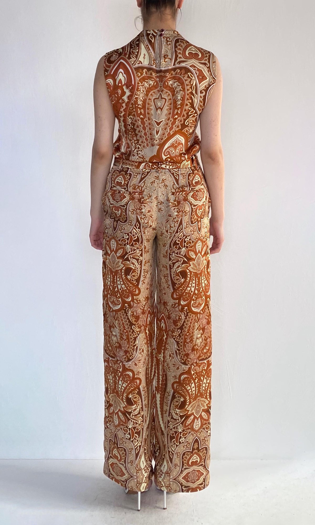 Hemant And Nandita | Rida Viscose Satin Straight Pants | Multi