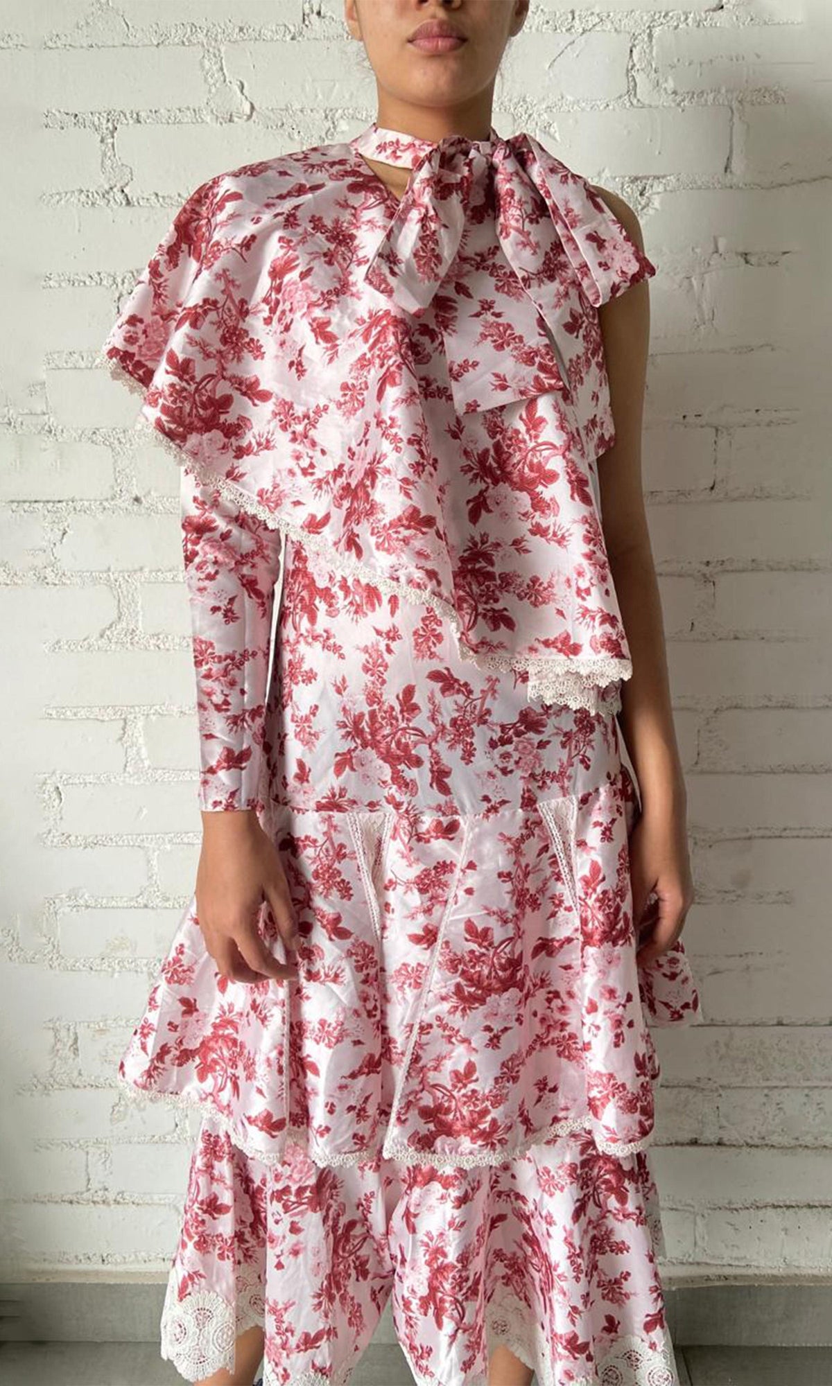 Hemant And Nandita | Runss Taffeta Midi Dress | Peach