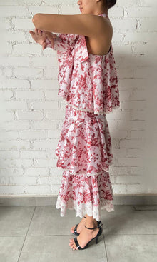 Hemant And Nandita | Runss Taffeta Midi Dress | Peach