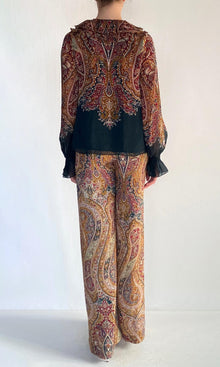 Hemant And Nandita | Ruza Viscose Flat Chiffon Top | Green Multi