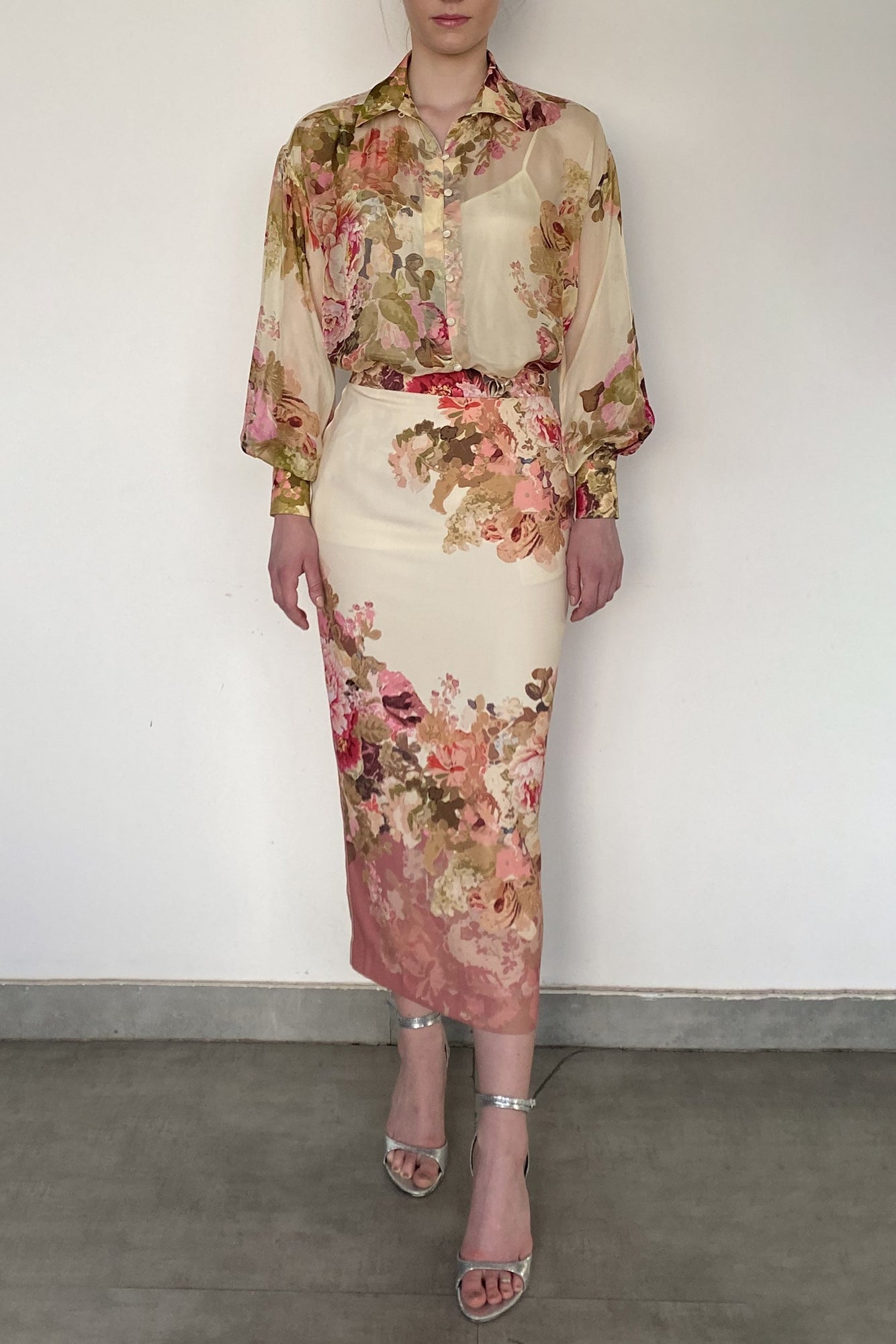 Shirt With Cami | Ivory Mix