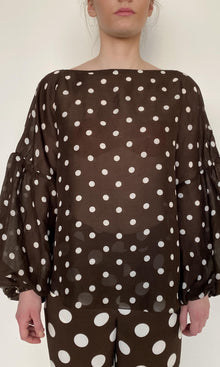 Hemant And Nandita | Tira Viscose Linen Organza Boho Top With Cami | Brown White