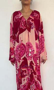 Womens | Tira Viscose Long Dress | Red Multi