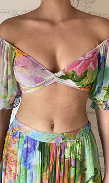 Womens | Tiva Viscose Crinkle Chiffon Crop Top | Multicolor