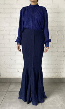 Hemant And Nandita | Tiya Viscose Georgette Jacquard Long Skirt | Blue