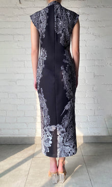 Hemant And Nandita | Viri Heavy Crepe Long Dress | FA24 | Black White