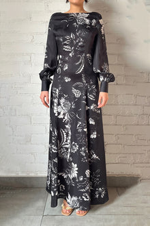 Dea Long Dress | Black/White