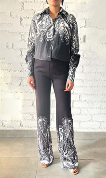 Hemant And Nandita | Viri Heavy Crepe Pants | Black White