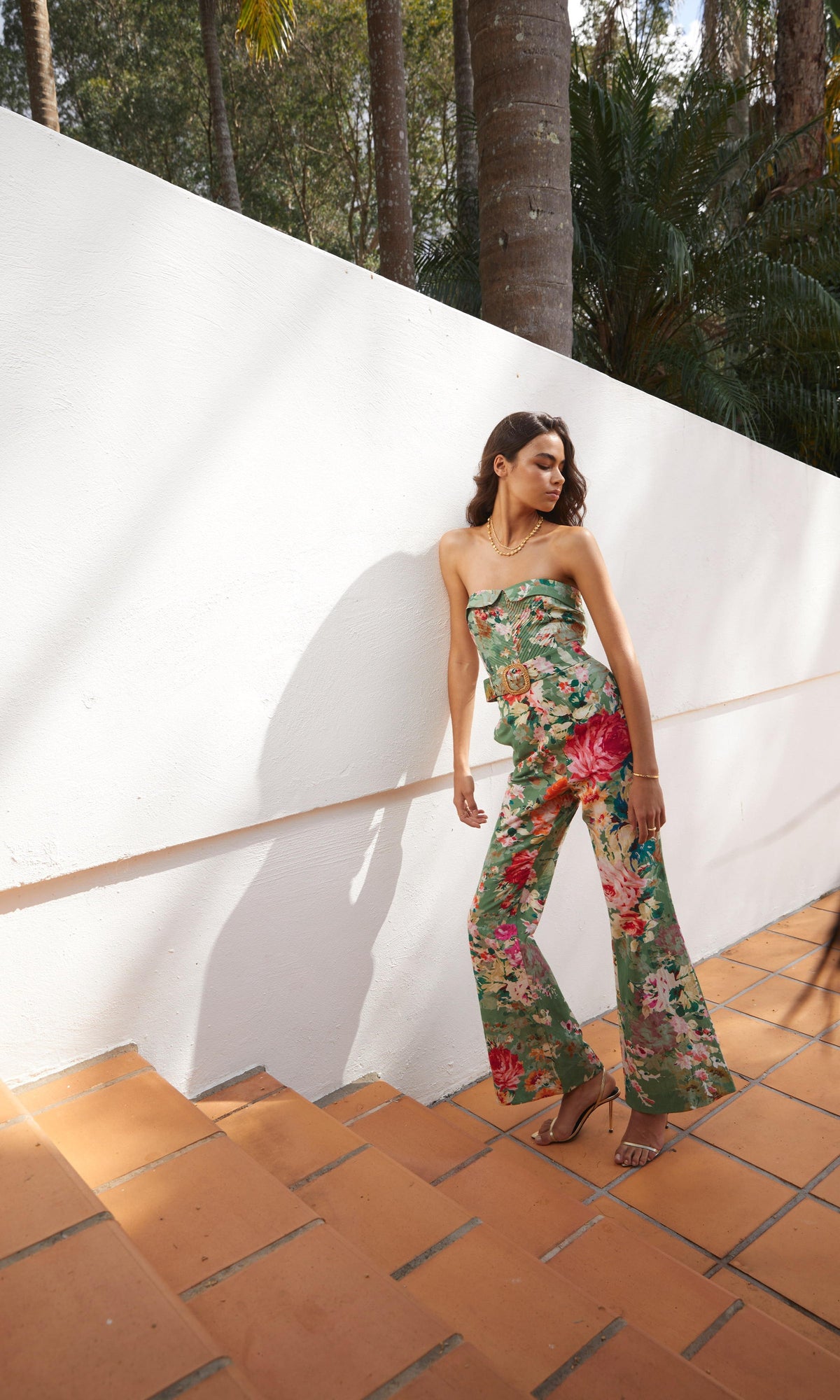 Womens | Zaria Cotton Linen Jumpsuit | Green