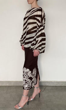 Womens | Zuba Linen Orgenza Top | Zebra Print