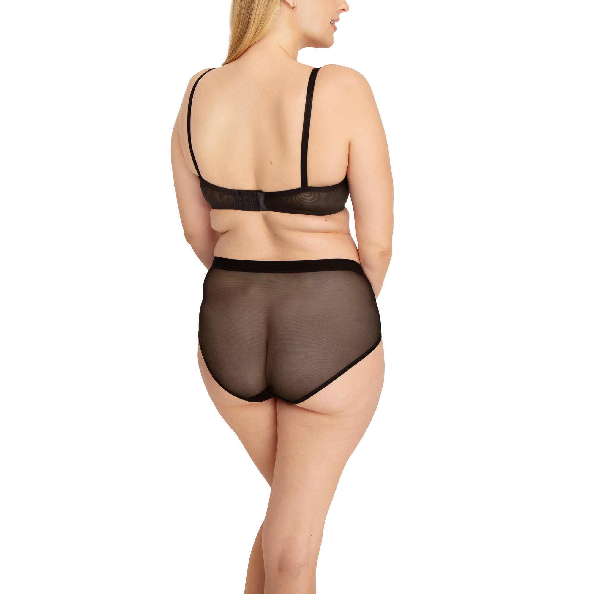 Mesh High Cut French Brief | Black