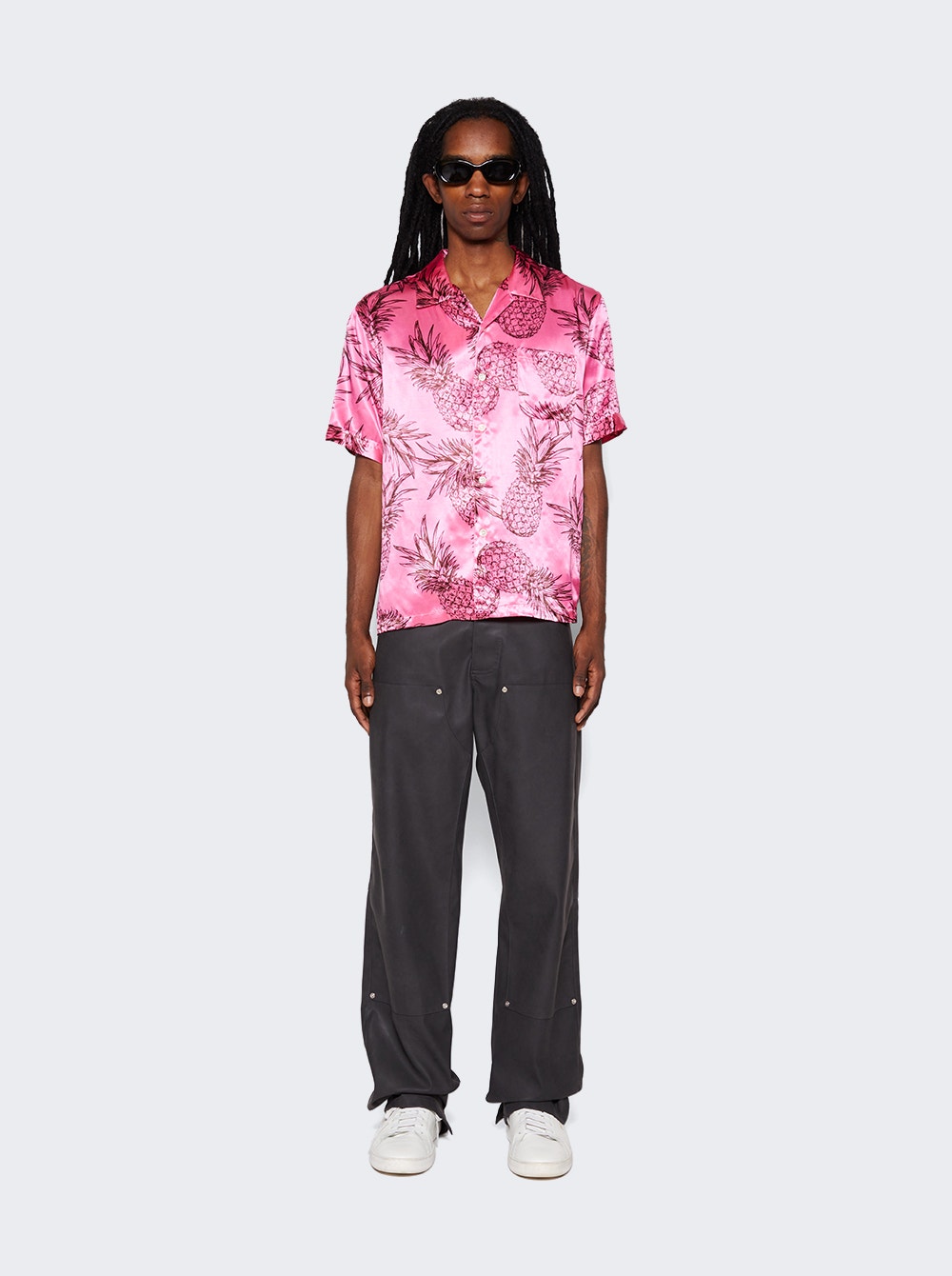 Men | Shangri La | Pineapple Print Hawaiian Shirt | Pink