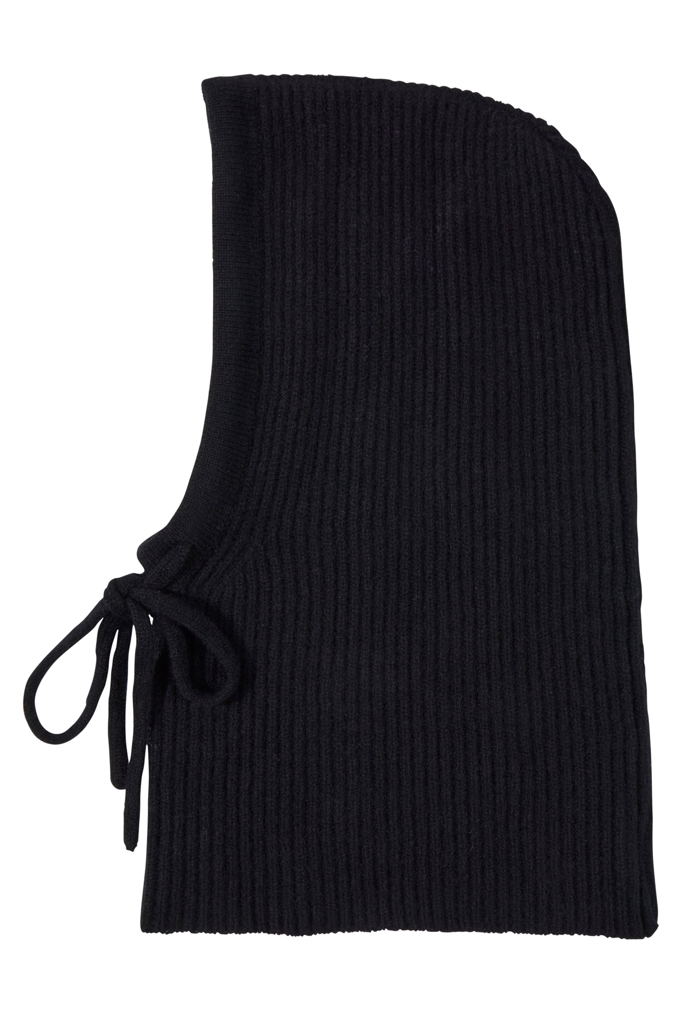 Amicale Cashmere | Women | Cashmere Ribbed Knit Hood | Black