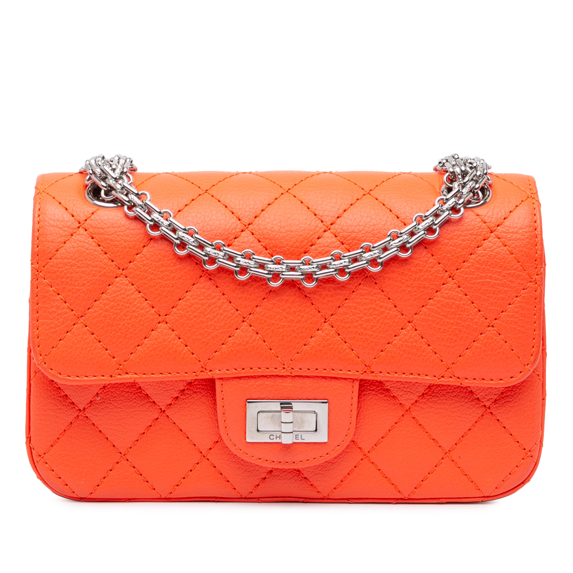 Chanel | Pre-Owned Mini Reissue 2.55 Quilted Goatskin Flap | Orange