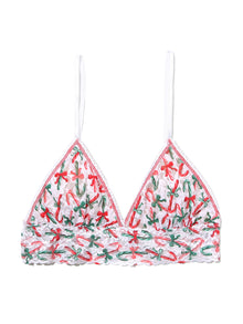 Signature Lace Padded Bralette | Candy Cane Delight (White)