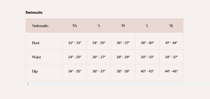 Product size guide