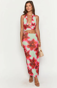 Harvey Floral Print Maxi Dress | Green