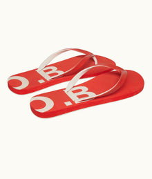 Haston O.B Logo Flip Flops | Summer Red