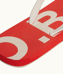 Haston O.B Logo Flip Flops | Summer Red