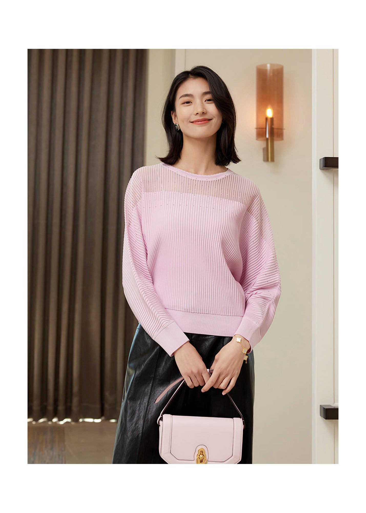 Heavy Knit Top | Pink