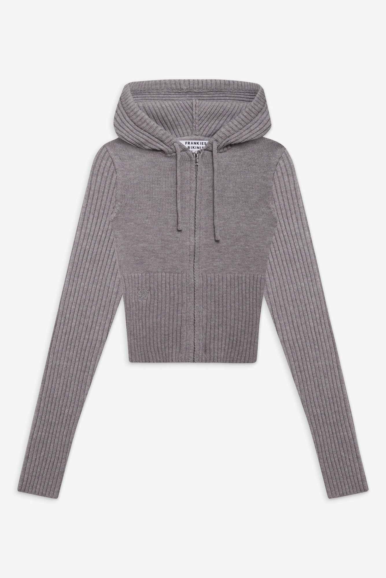 Heritage cloud knit zip up hoodie grey rain cloud