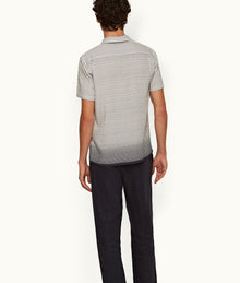 Hibbert Floret Capri Collar Shirt | White/Night Iris