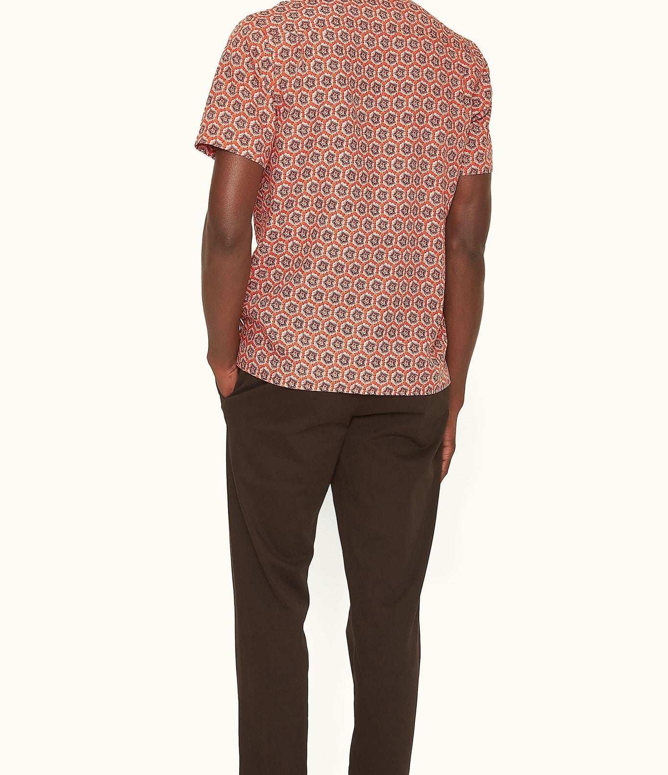 Hibbert Roseate Print Classic Fit Capri Collar Shirt | Firestone