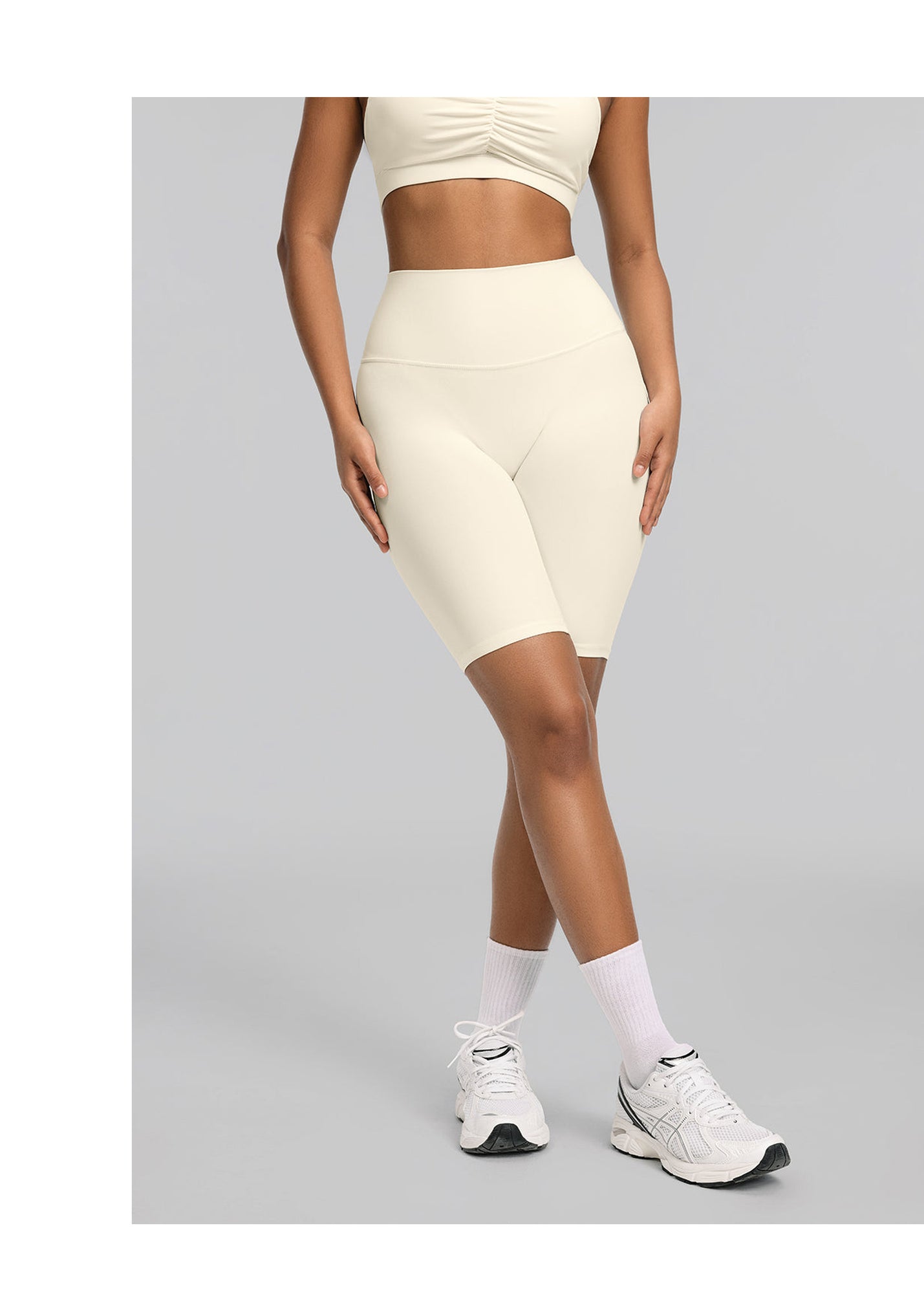 High-Waisted Bike Shorts | Creamy Vanilla