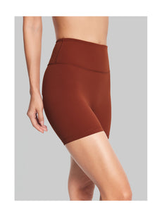High-Waisted Impact Mesh Shorts | Rust Brown