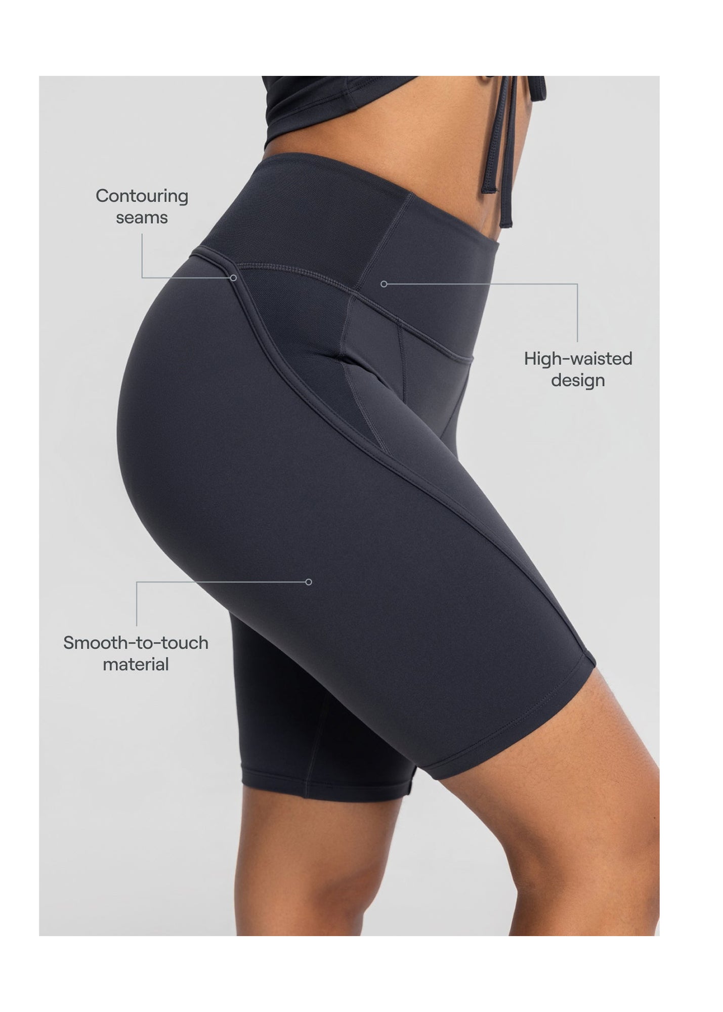 High-Waisted Performance Biker Shorts | Charcoal