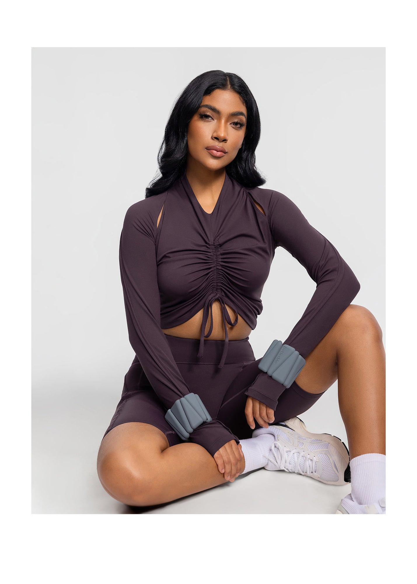 High-Waisted Performance Biker Shorts | Midnight Plum
