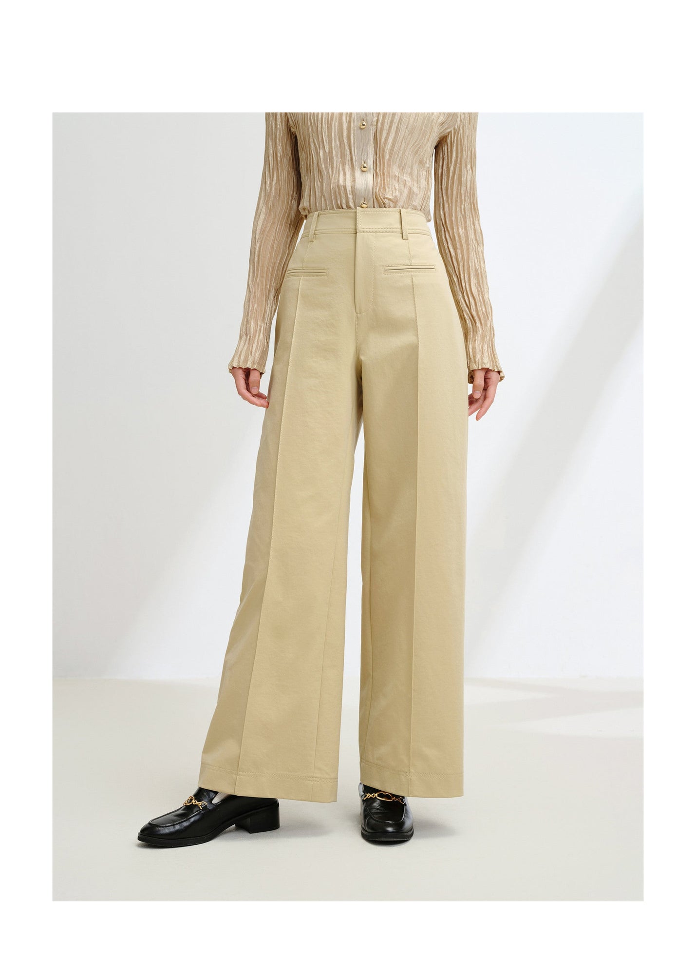 High-Waisted Wide-Leg Pants | Khaki