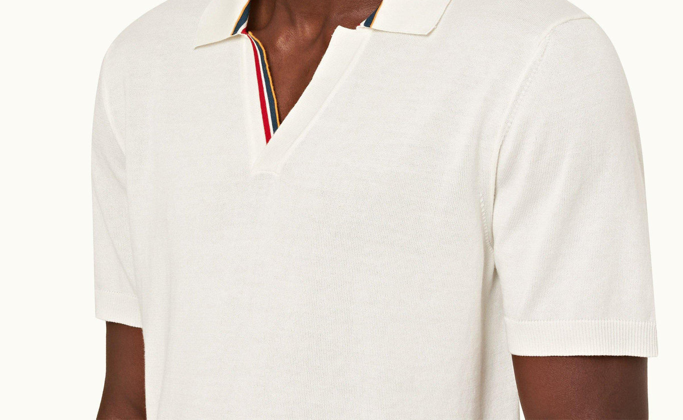 Horton Tipping O.B Tipping Placket Tailored Fit Organic Cotton Polo Shirt | Cloud