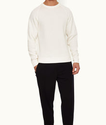 Hudson Relaxed Fit Crewneck Double-Faced Sweatshirt | White Sand