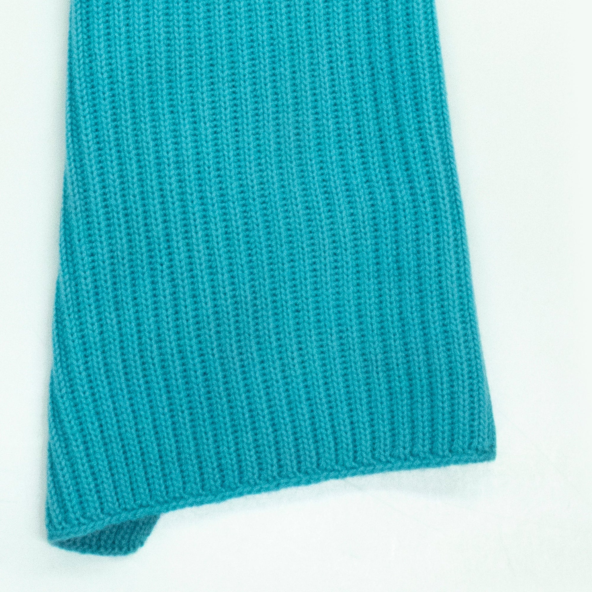 Merino Ribbed Scarf | Turquoise