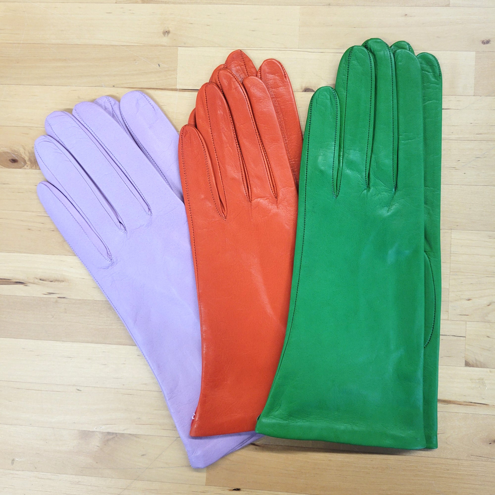 Womens | Silk Lined Leather Gloves | Lilac