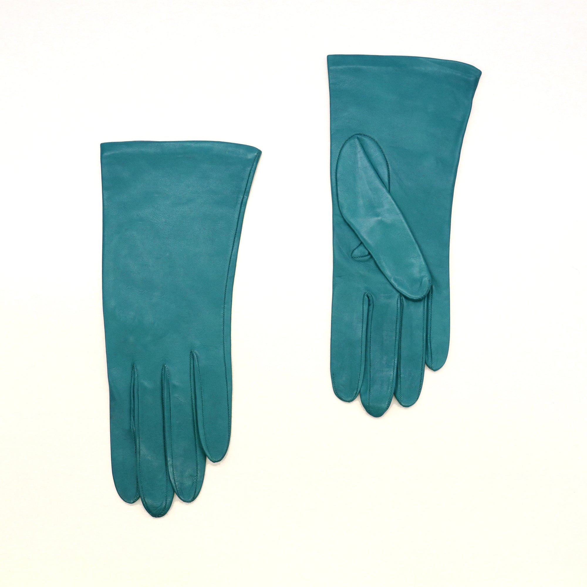 Womens | Silk Lined Leather Gloves | Teal