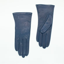 Womens | Silk Lined Leather Gloves | Bacio Blue