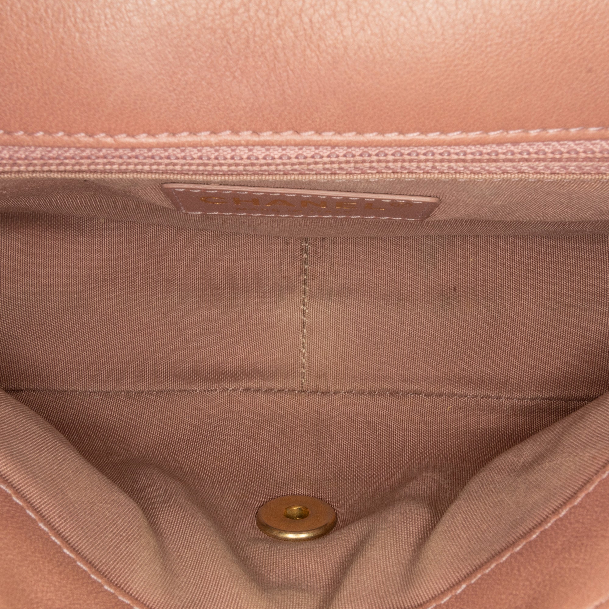 Chanel | Pre-Owned Mini Rectangular Chevron Lambskin Chain Around Flap | Pink/Light Pink