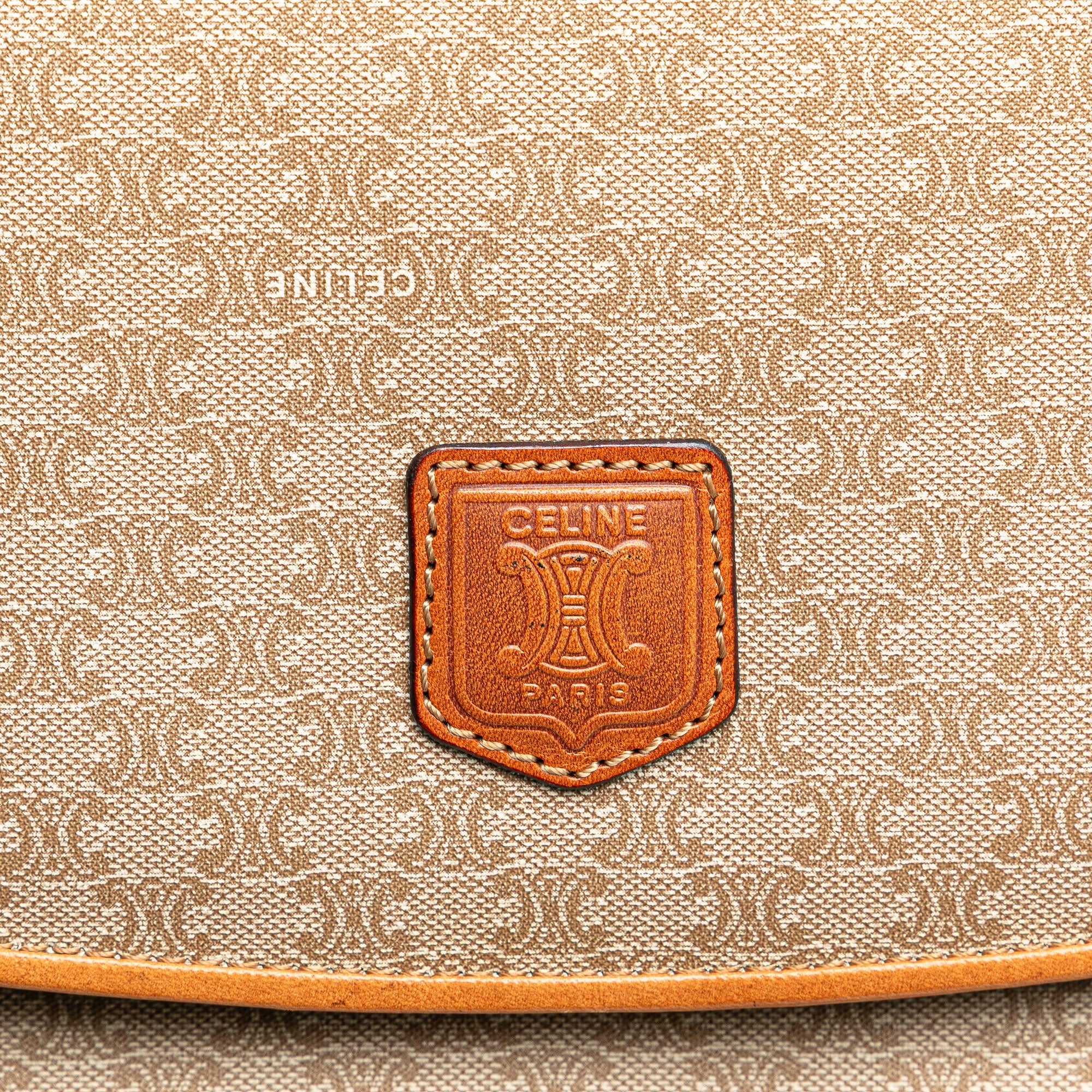 Celine | Pre-Owned Macadam Coated Canvas Clutch | Brown/Beige