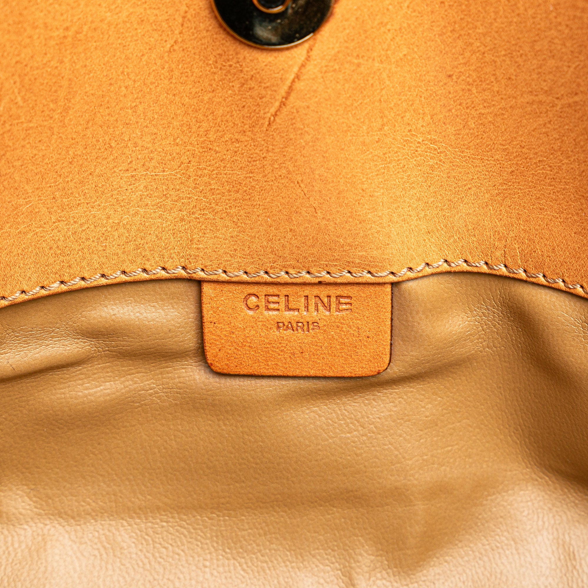 Celine | Pre-Owned Macadam Coated Canvas Clutch | Brown/Beige