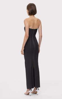 Icon Chevron Bustier Gown | Black